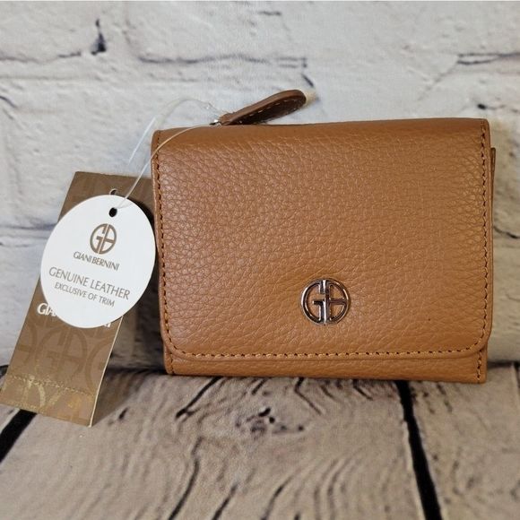 Giani Bernini Women's Brown Leather Strapless Trifold Wallet - Picture 1 of 7